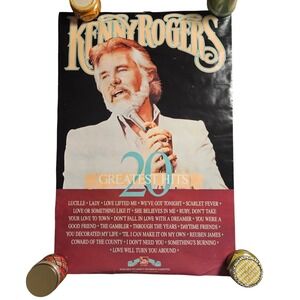 Kenny Rogers 20 Greatest Hits Vintage 1983 Promo Poster 24x36 Liberty D/S